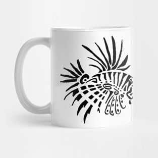 Fish lion black tattoo Mug